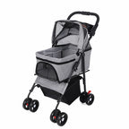Detachable Dog Stroller 2-in-1 Pet Carrier & Stroller Foldable Lightweight 4 Wheel for Small Dogs Cats Portable Travel Pet Pram