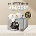 Foldable Cat Cave with Hanging Ball & Scratch Pad (16.5in)