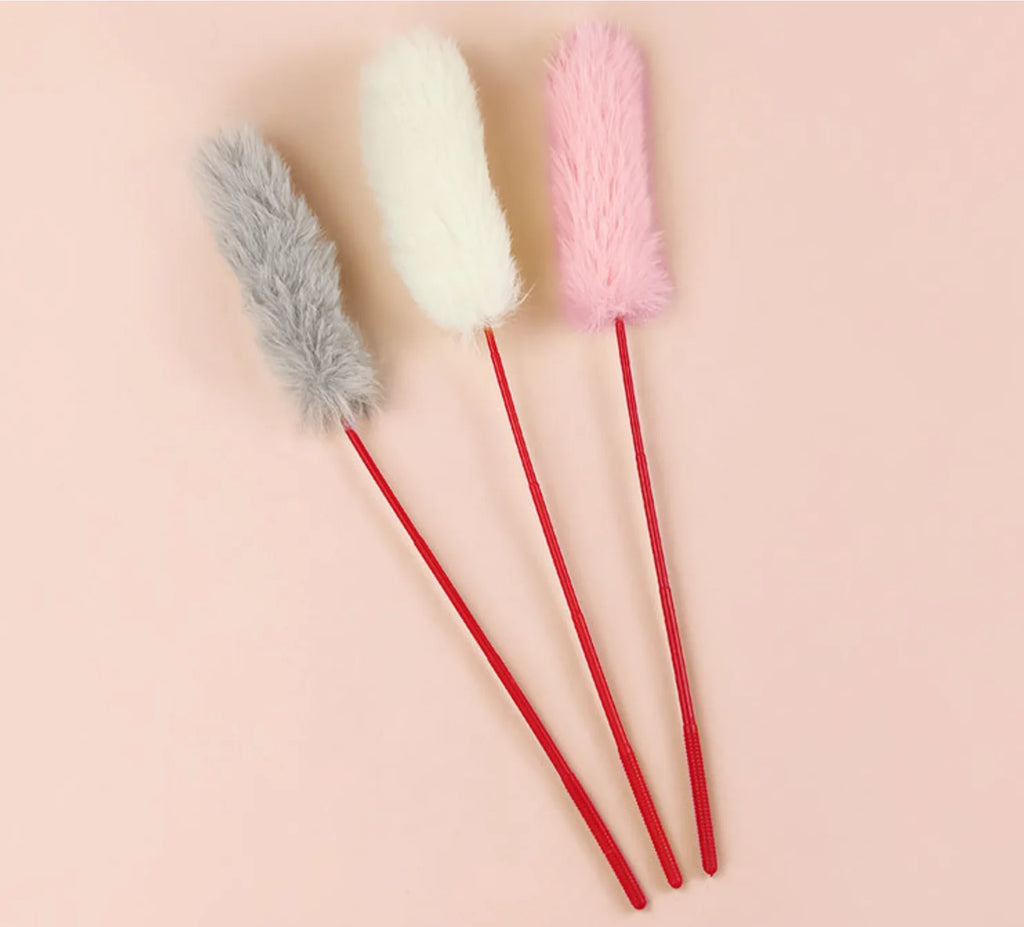 Feather & Bell Cat Teaser Stick with Collar — Self-Play Interactive Wand for Kittens & Cats