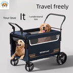 BOSIMAO Pet Strollers Large-sized dog travel portable and foldable cart for elderly and disabled dogs to go out pet carrier
