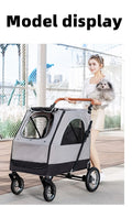 STLFLuxury PET STROLLER 4 Wheels Large Size Adjustable Foldable Luxury PET Cage Travel Bag Washable Luxury PET Transport Bag