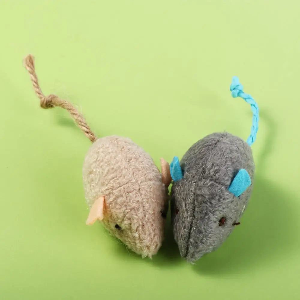 2-Pack Soft Catnip Mouse Toy — Simulated Plush Interactive Mice for Kittens