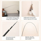 1.8m Telescopic Cat Teaser Fishing Rod Wand — Super Long 4-Section Retractable Interactive Stick