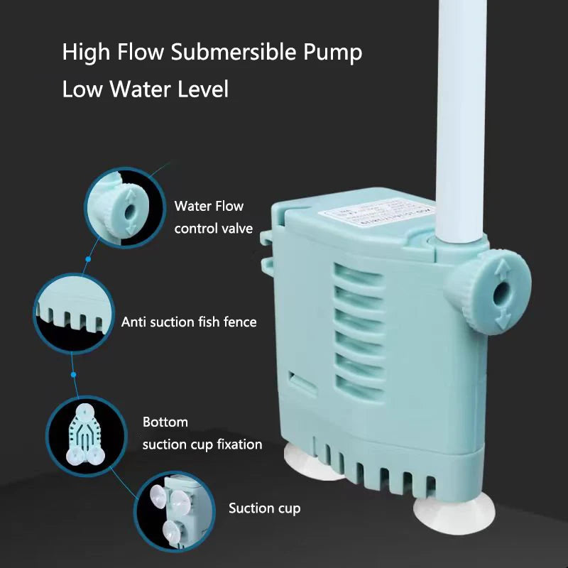 Wall-Mounted Waterfall Aquarium Filter Box (Silent, Built-In, Fish Tank Back Filter)