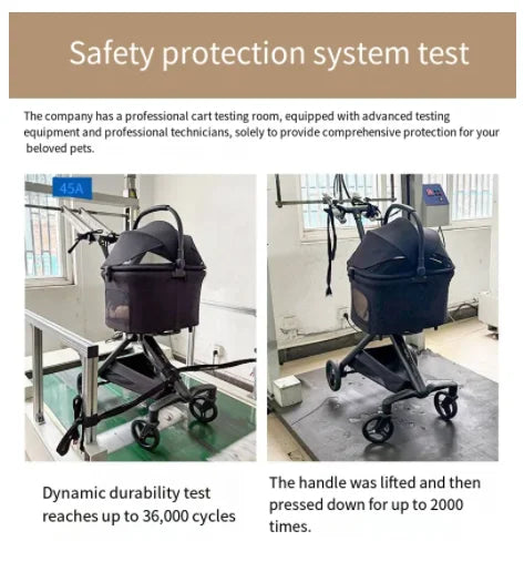 Fashionable High-end Pet Cart Stroller with Directional Design, Small and Medium-sized Dog Teddy Cat Stroller Separable Pet Bag