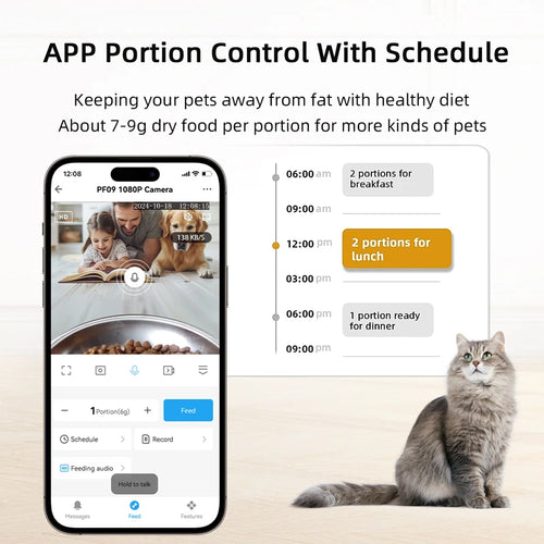 Automatic Pet Feeder with HD Camera (5L, 5G WiFi)