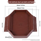 Yellow Edge Turtle Bath Basin Half Water Reptile Turtle Bath Basin Water Food Dual-Use Crawling Pet Breeding Box Landscaping
