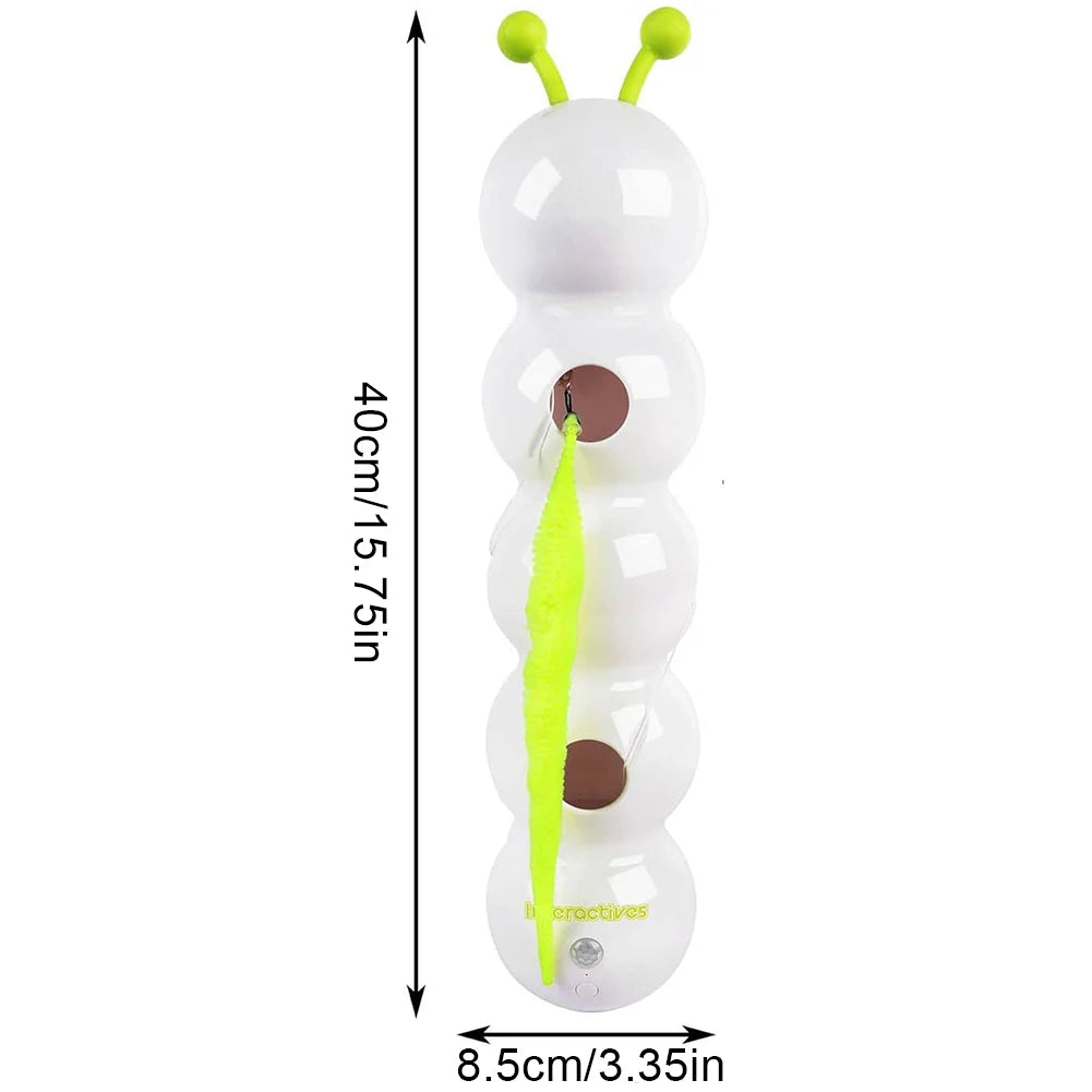 Motion-Activated Caterpillar Cat Toy — Rechargeable Automatic Interactive Teaser for Bored Indoor Cats