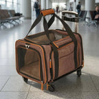 Rolling Pet Carrier Wheeled Soft-Sided Travel Kennel