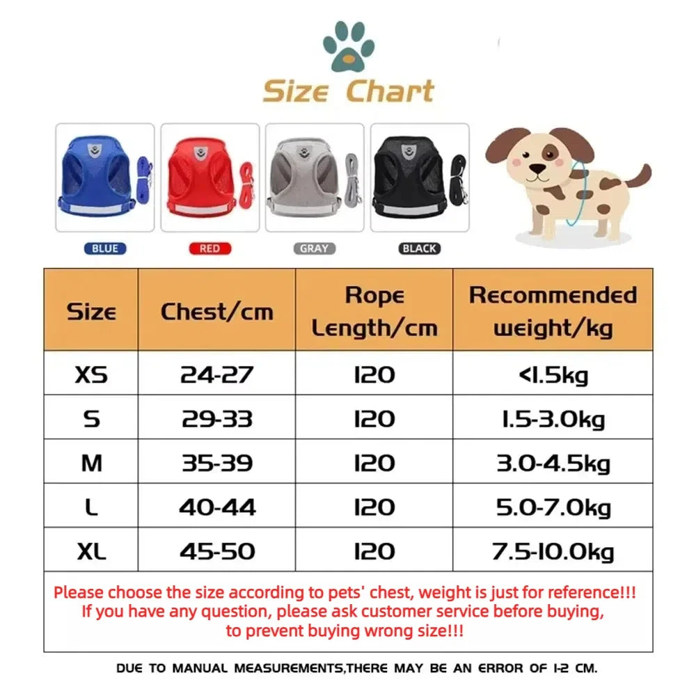 Reflective Escape-Proof Mesh Cat Harness & Leash Set — Adjustable Vest for Cats, Kittens & Small Dogs