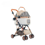 Luxury Pet Stroller Suitable for Travel Washable Pet Stroller Cat and Dog Stroller Lightweight and Foldable Pet Cart MAXFOR 25KG
