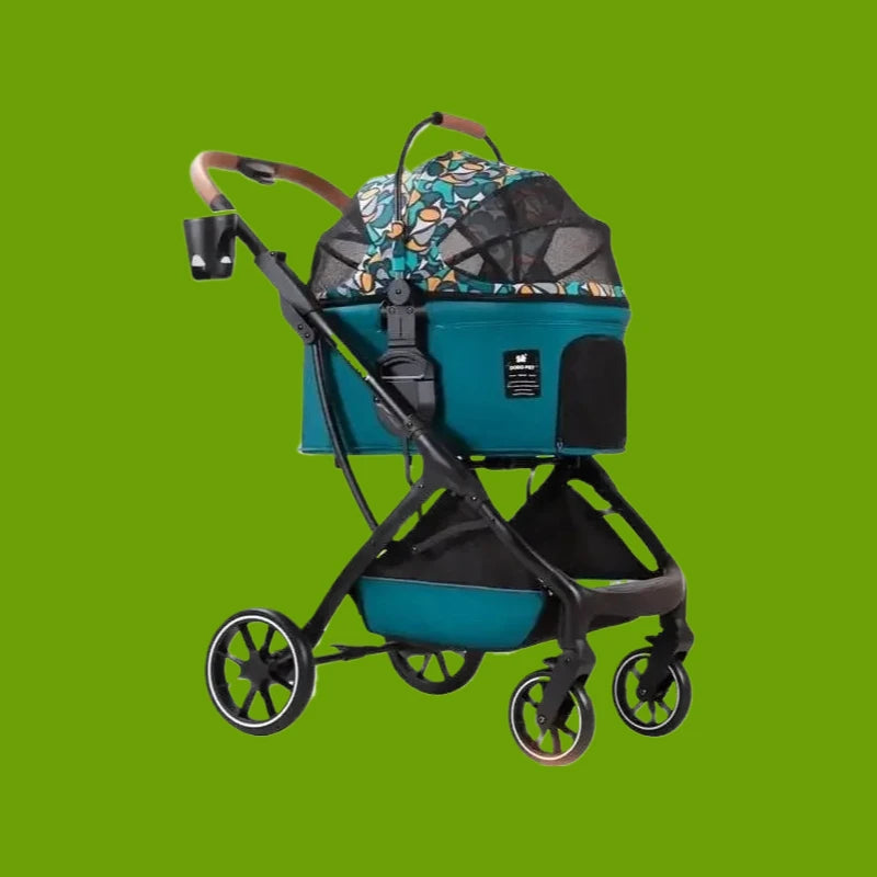 2025 2-in-1 Pet Stroller & Carrier for Small Pets - Lightweight Detachable Foldable Cart - Portable Travel System for Dogs Cats