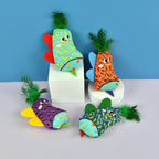 4-Piece Faux Feather Cat Toy Set with Bells — Interactive Boredom Relief Kit for Cats