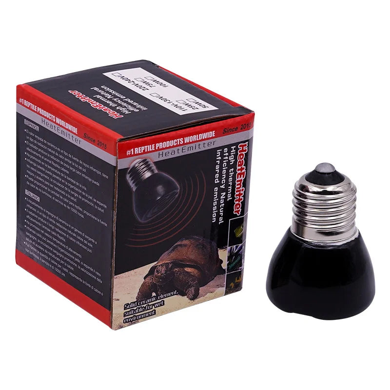 E27 Pet Heating Lamp Black In-Frared Ceramic Emitter Heat Light Bulb Pet Brooder Reptile Mini Infrared Lamp 25/50/75/100W