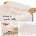 Raised Solid Wood Pet Couch Bed for Cats & Small Dogs (27.2in)