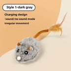Realistic Plush Mouse Cat Toy with Wagging Tail — Interactive Running Mice for Indoor Play