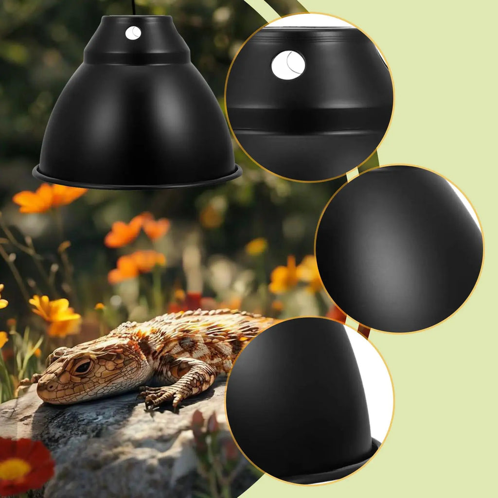 Reptile Dome Lamp Cover Aluminum Easy Installation Light Shade for Lizard Chameleon Bearded Dragon Reptile Terrarium Snake