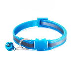 Reflective Cat Head Pattern Cat Collar with Bell — Adjustable Decorative Kitten Neck Strap