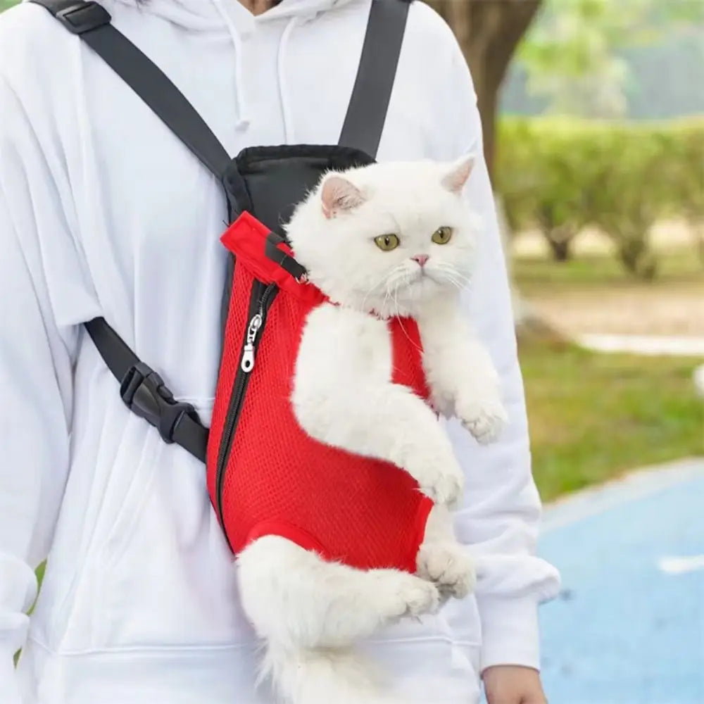 Adjustable Pet Backpack Double Shoulder Breathable Cat Carrier Bag Dog Carrier Backpack for Small Dog Cat Outdoor Accessories