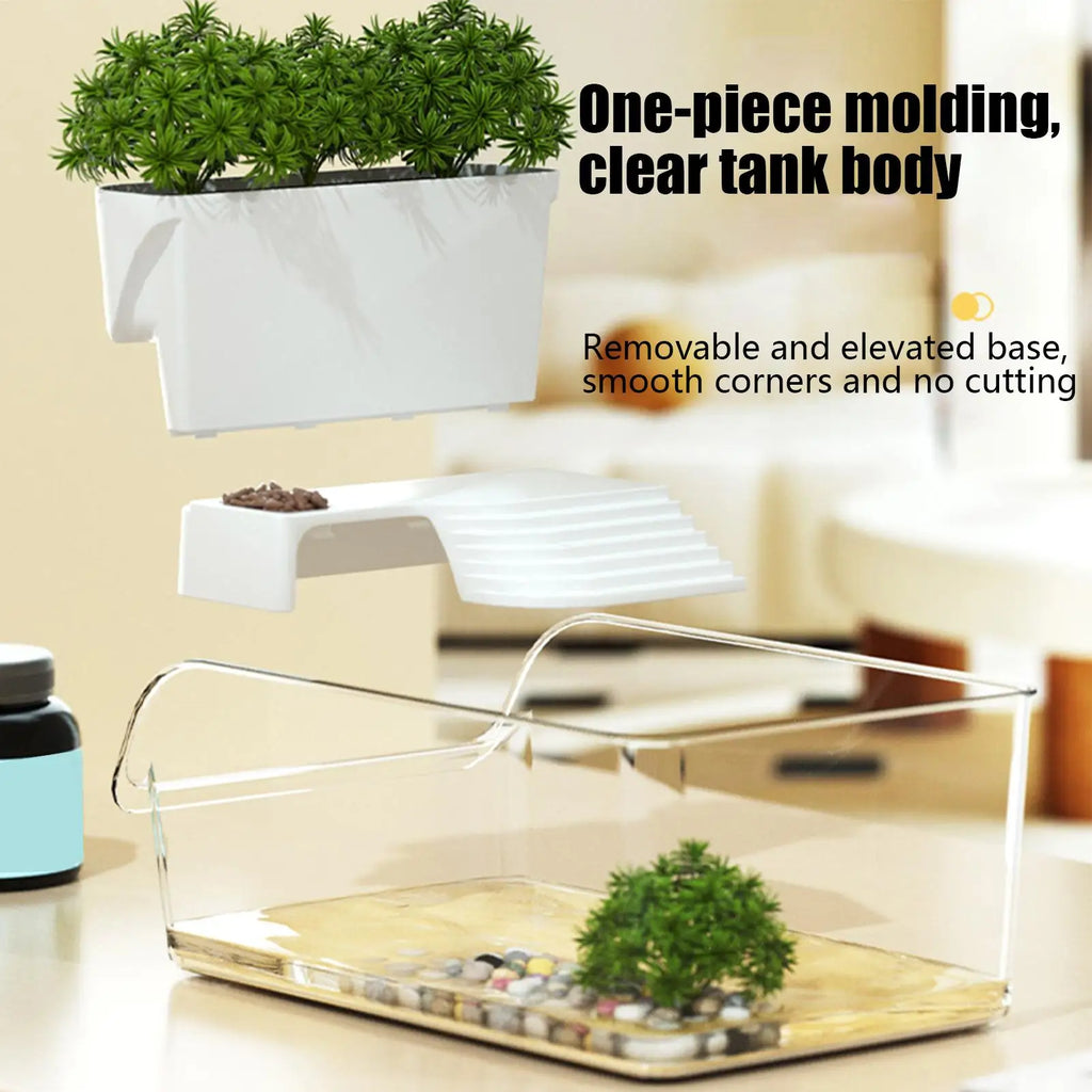 Small Professional Transparent Turtle Terrarium Reptile Breeding Tank Insect Spider Turtle Resting Box Lizards Pet Enclosure