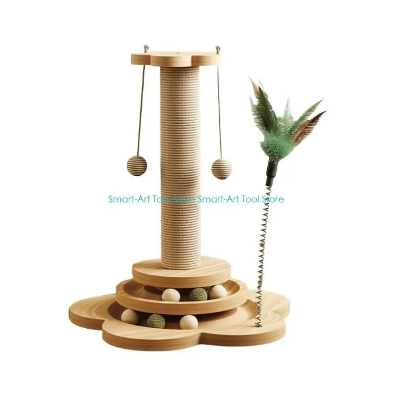 Pendant Cat Scratching Post with Interactive Track — Fun Scratcher for Small & Large Indoor Cats