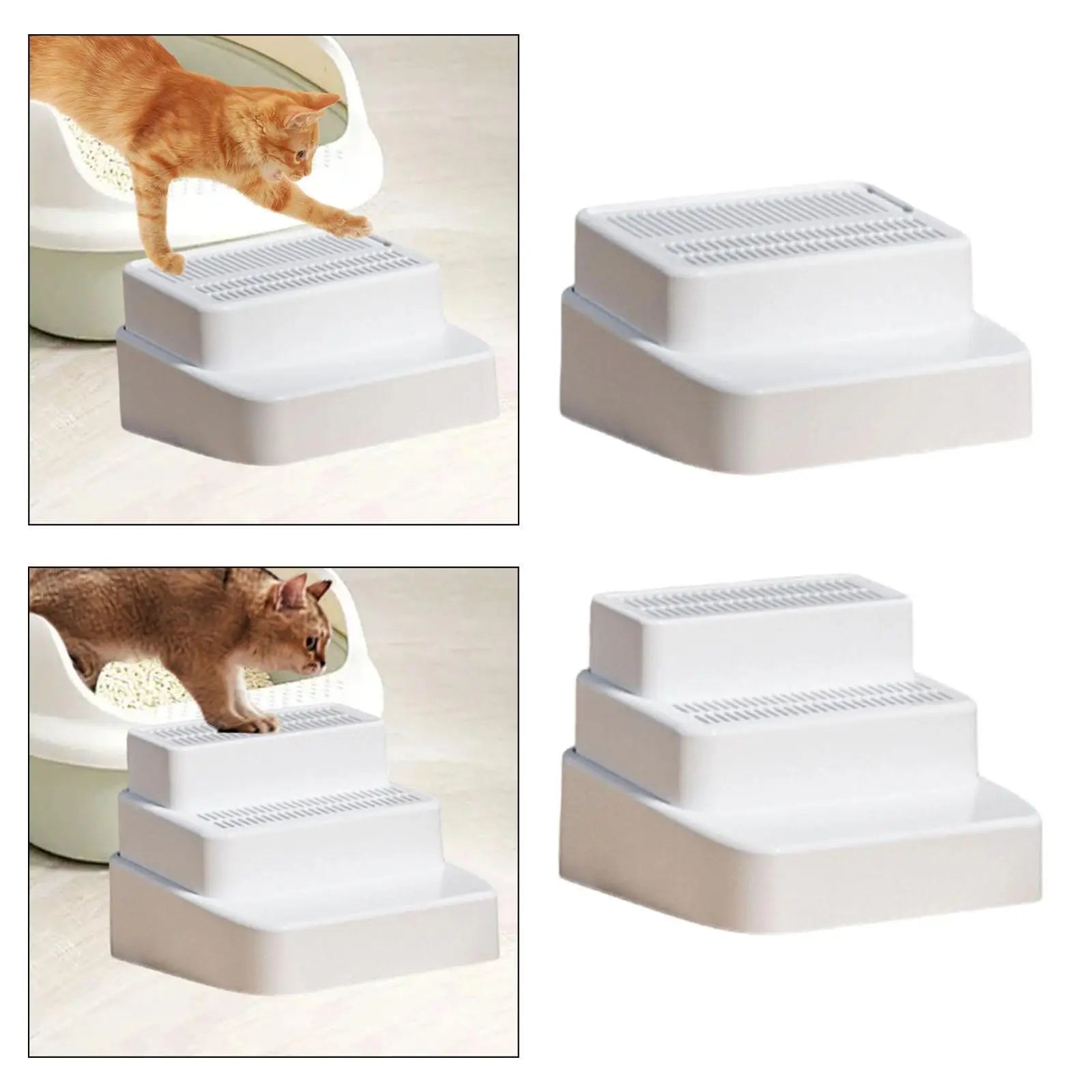 Multi-Function Cat Litter Box Steps & Ramp (Washable)