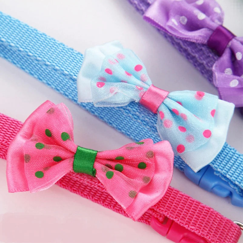 Adjustable Bow Bell Collar Set for Cats & Dogs — Soft Universal Fit