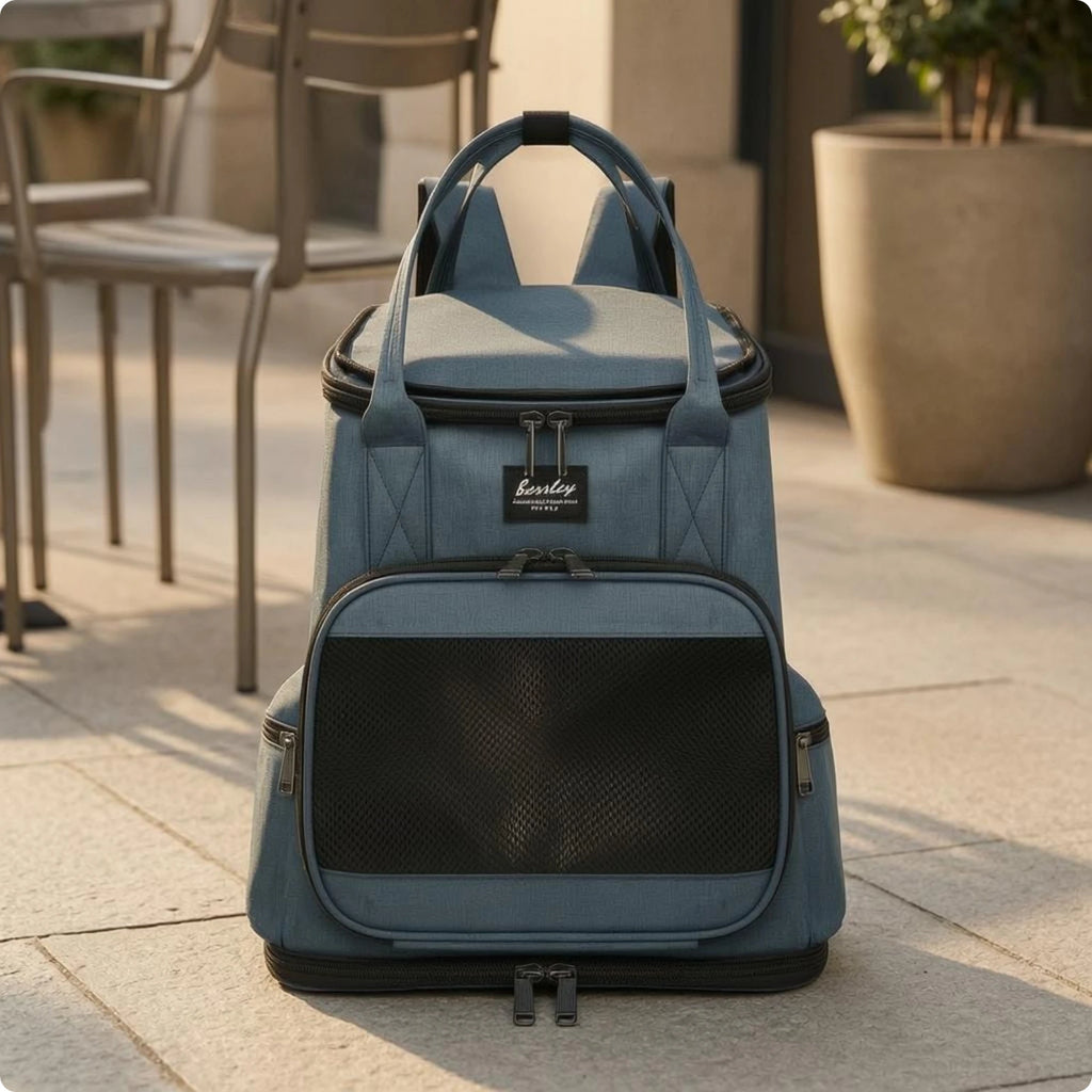 Pet Carrier Backpack Zippered Mesh Pet Carrier Backpack Water-Resistant Easy to Clean for Travel