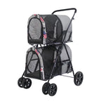 Stroller Double Dog Pet Stroller for Cats Dogs Large 4 Wheel Luxury Travel Pet
