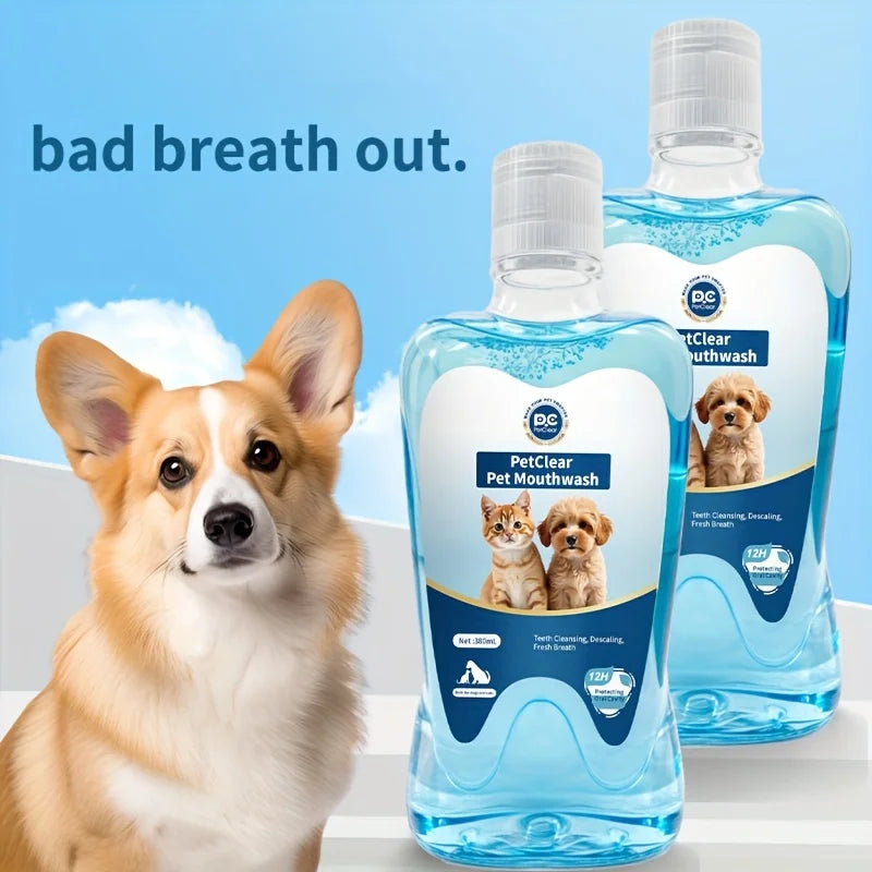 PetClear Pet Oral Clean Water 380ml Dog Cat Mouthwash Tartar Remover Breath Freshener Dog Teeth Cleaning Dental Care Supplies