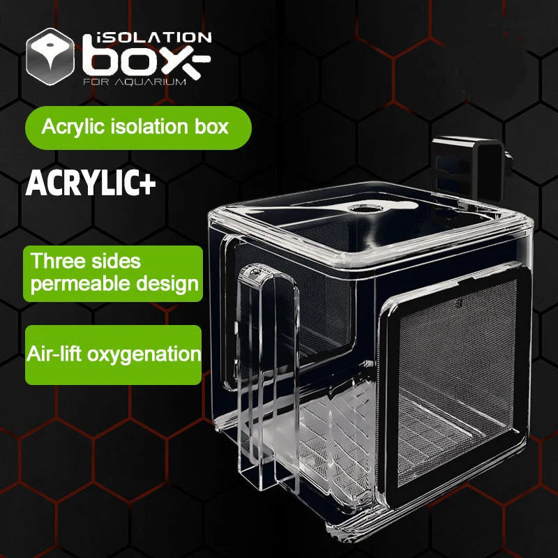Acrylic Aquarium Isolation Breeding Box (Stainless Steel Mesh, Fish Tank Divider)
