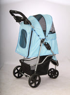High Quality Folding Luxury Pet Stroller With 3 Wheels Outdoor Walking Travel Easy Foldable Trolley For Cats Dogs