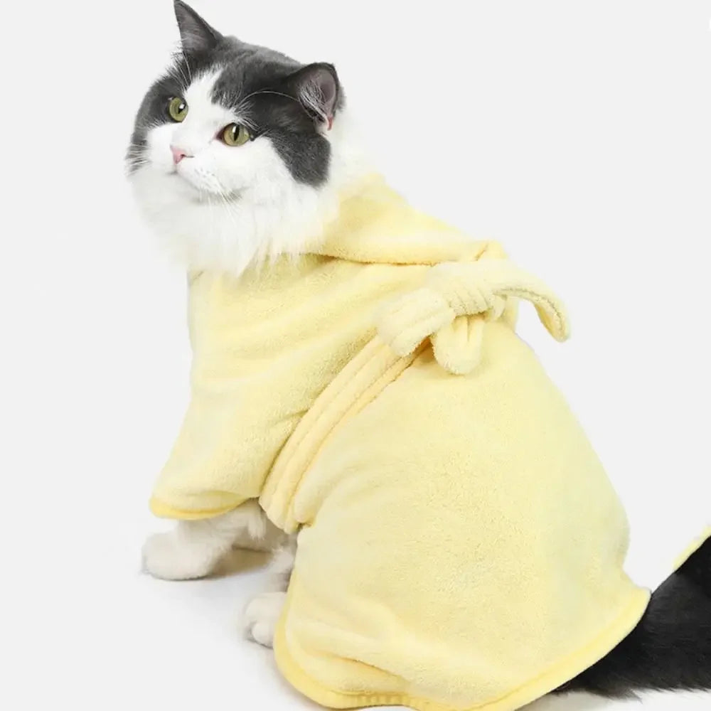 Multi Purpose Super Absorbent Pet Bathrobes Thickened Anti-Cold Dog Bath Robe Soft Quick Drying Hooded Bath Towel After-Swim