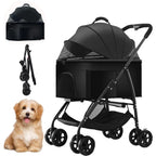 3-in-1 Pet Dog Stroller Cat Stroller Removable Carrier Dog Wagon for Medium Dogs Up To 55lbs Easy Foldable Pet Stroller
