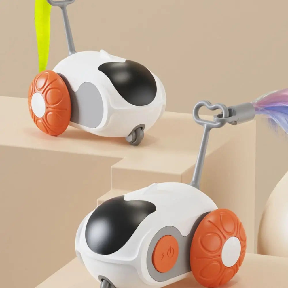 Rechargeable RC Smart Rolling Turbo Tail Cat Toy — Automatic Electronic Moving Car for Cats