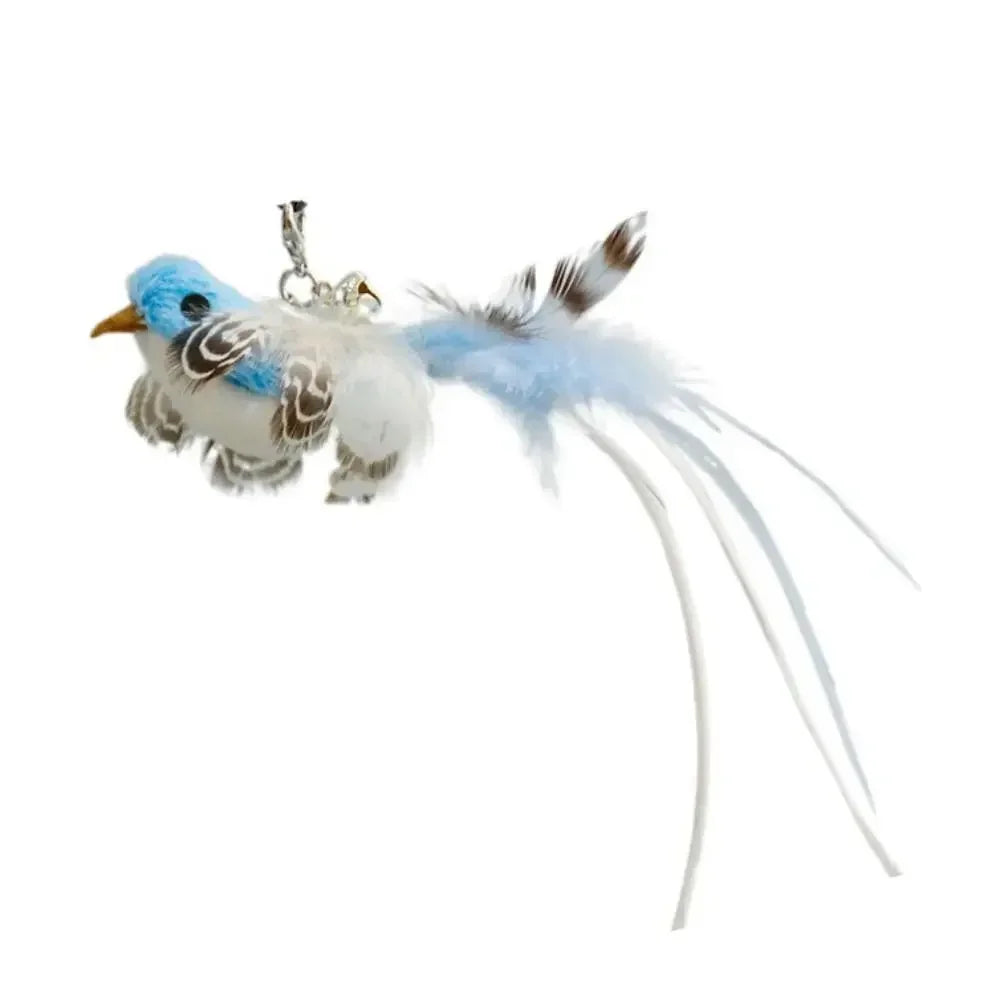 Plush Bird Cat Teaser Wand with Suction Cup