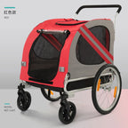 Bike Pet Trailer, 2-in-1 Stroller for Dogs Cats, Large Space, Durable, Easy Ride, Pet Carrier Cart