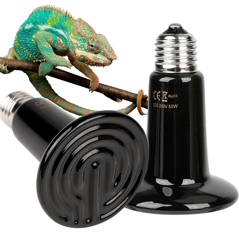 1Pcs 75mm/45mm Reptile Pet Ceramic Heating Lamp No Light Far Infrared Heater Bulb Turtle Snake Lizard Pet Chick Lamp 220-240v