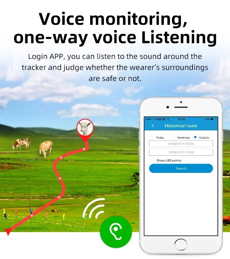 4G Solar Real-Time GPS Livestock Tracker for Cattle, Sheep, Horses & Camels - Waterproof Smart Animal Locator