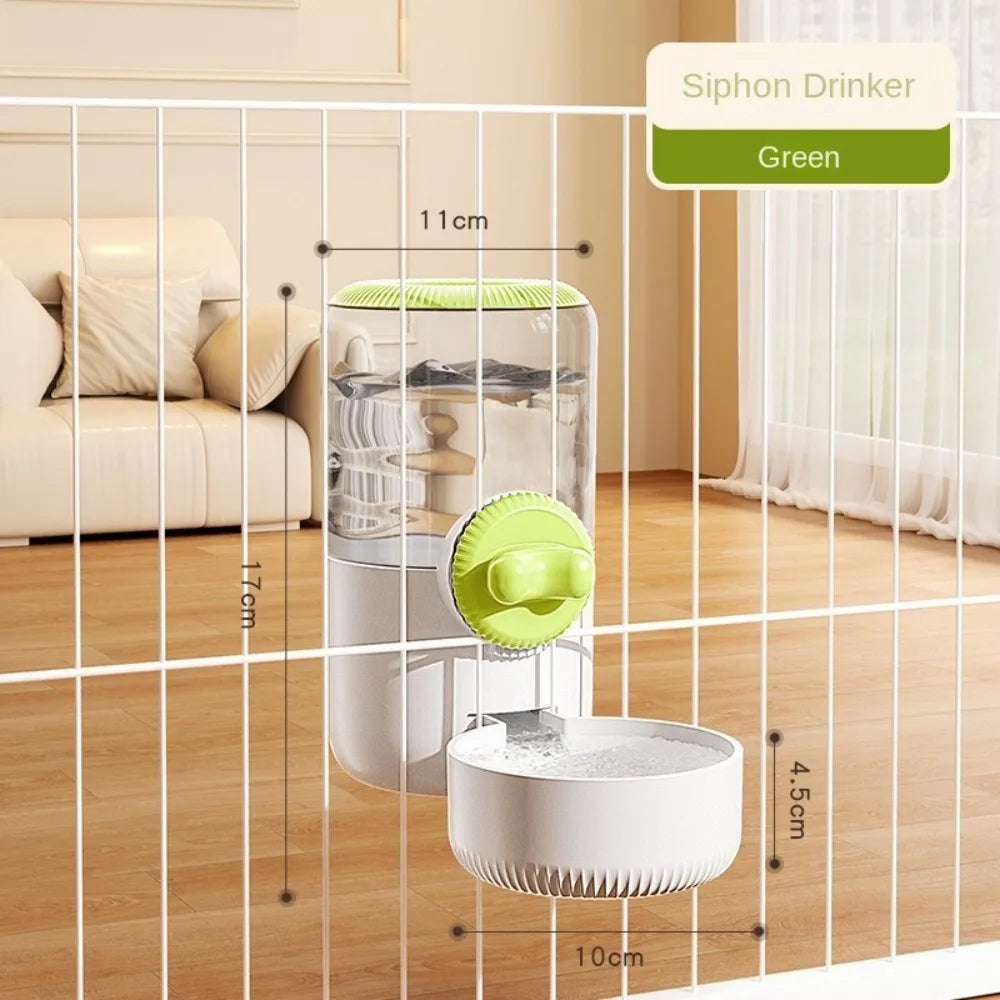 New Automatic Pet Feeder Plastic Detachable Cage Hanging Bowl Large Capacity Water Food Dispenser for Puppy Cats Rabbit