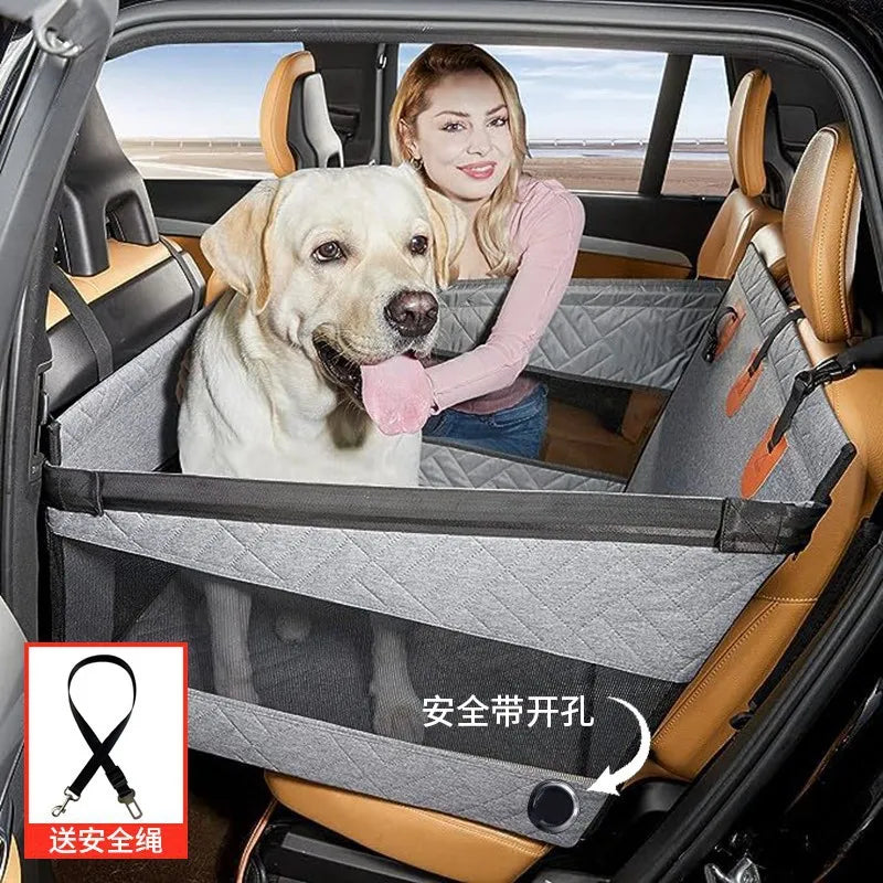 Car Pet Bed, Ventilated Design for Medium Large Dogs Cats, Backseat Dog Bed, Waterproof Car Seat Protector, Travel Pet Mat