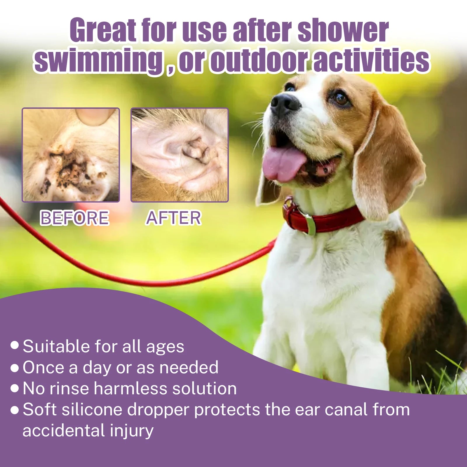 Ear Cleaner Pet Ear Drops For Infections Control Yeast Mites Ear Mites And Ear Wax Itching 118ml