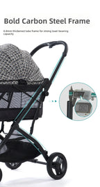 Pet Stroller for Small Cats and Dogs, Portable and Foldable, Lightweight Travel Carrier, All-Terrain Wheels, Adjustable Handle