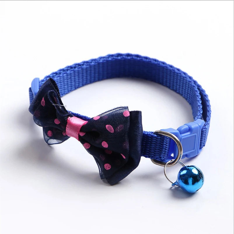 Adjustable Bow Bell Collar Set for Cats & Dogs — Soft Universal Fit