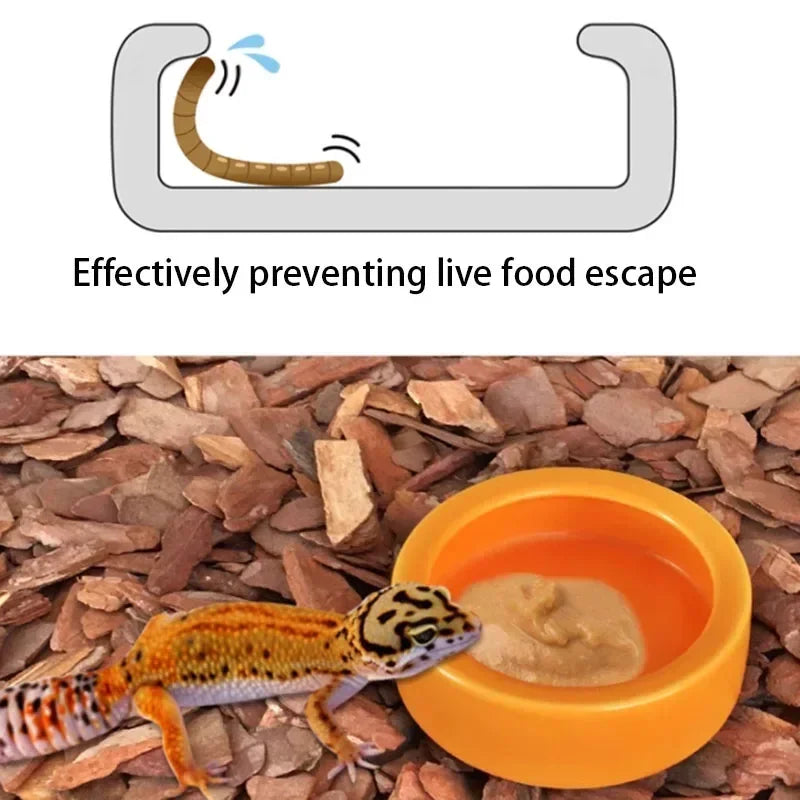 Ceramic Aquarium Pet Reptile Feeder Bowl Basin Food Water Pot Reptile Turtle Tortoise Scorpion Lizard Crabs Supplies 6.8cm