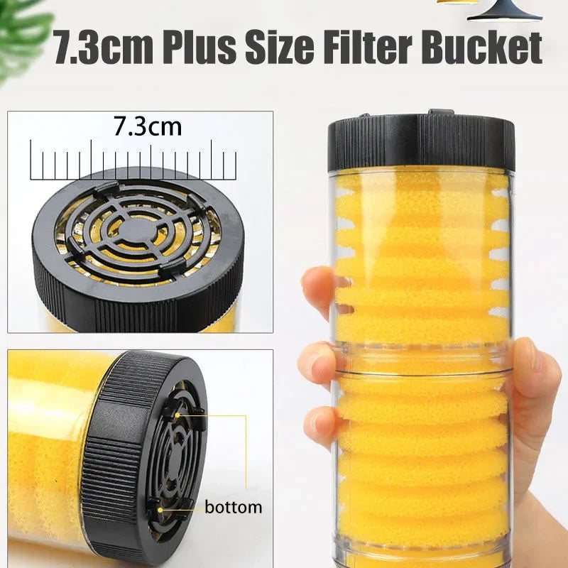 Silent 220V Submersible Aquarium Filter (Turtle & Fish Tank, Bio Sponge, Wave Maker)
