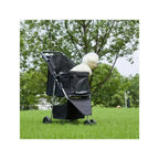 3 Wheels Pet Stroller, Cats And Dog Strollers With Storage Basket And Cup Holder, Breathable Mesh, Lightweight Travel Carrier