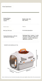 Pet Carrier with Skylight, Portable Cat and Dog Travel Crate, Fashionable Airline Approved Pet Kennel for Small Animals