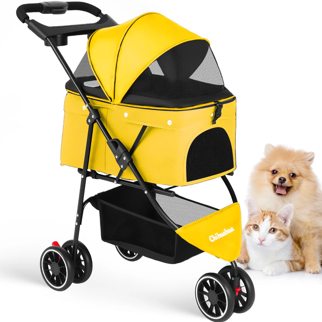 Portable Foldable Pet Stroller with Canopy (Small Dogs & Cats)