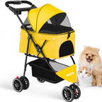 Portable Foldable Pet Stroller with Canopy (Small Dogs & Cats)